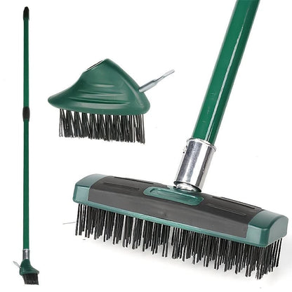 Outdoor Wire Brush Steel Telescopic Handle Interchangeable Heads