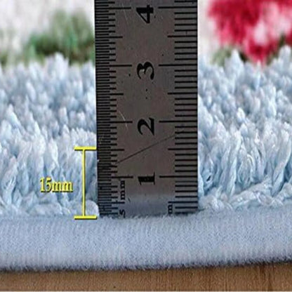 Oval Bath Mat Plush Microfiber Absorbent & Non-Slip Backing