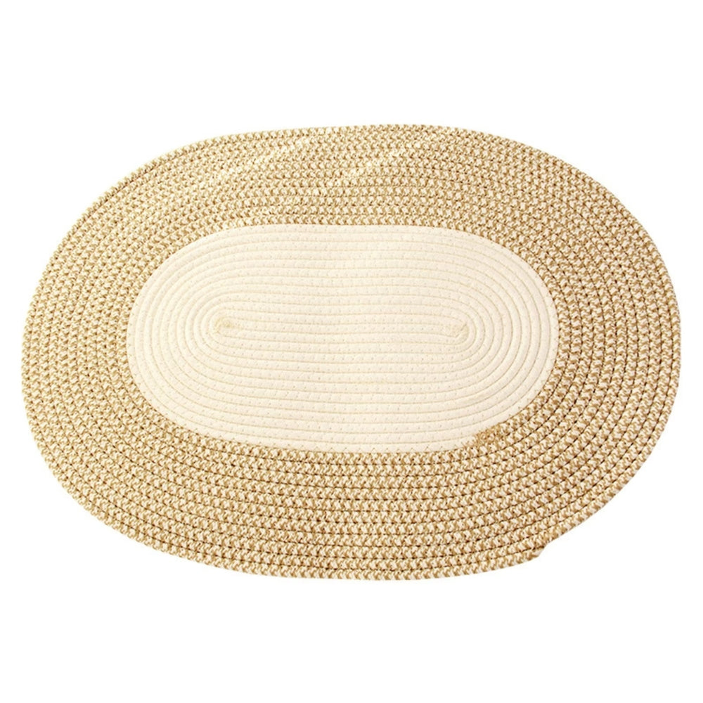 Oval Door Mat Braided Hemp Handmade & Hand Washable