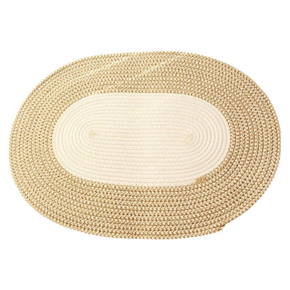 Oval Door Mat Braided Hemp Handmade & Hand Washable