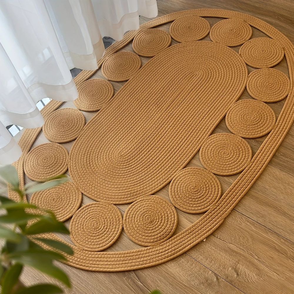 Oval Rug Microfiber Non-Slip Machine Washable