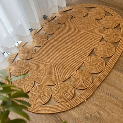 Oval Rug Microfiber Non-Slip Machine Washable