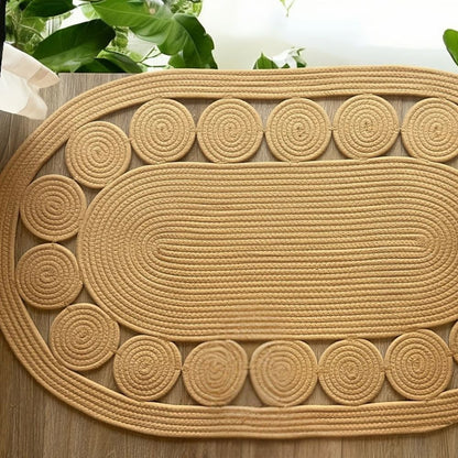 Oval Rug Microfiber Non-Slip Machine Washable