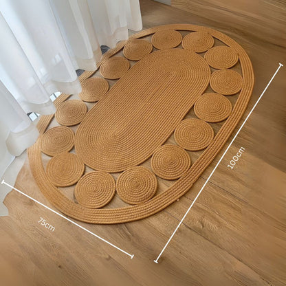 Oval Rug Microfiber Non-Slip Machine Washable