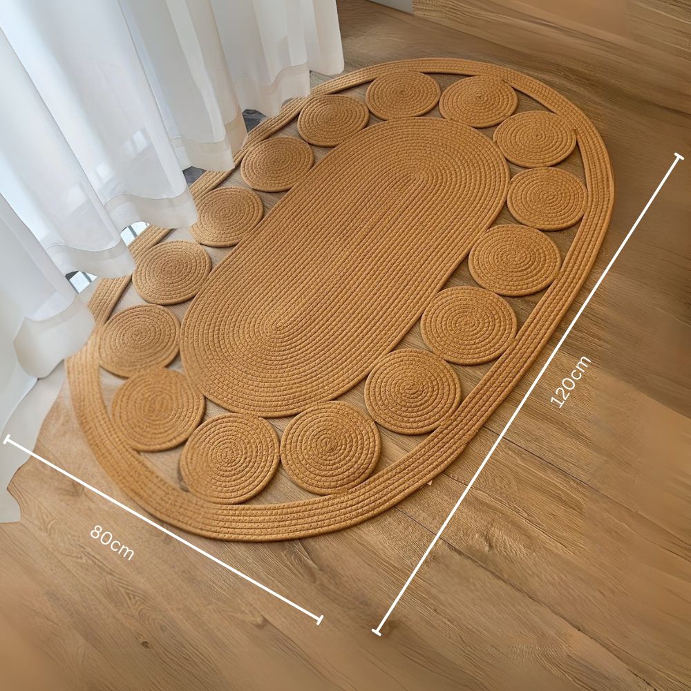 Oval Rug Microfiber Non-Slip Machine Washable