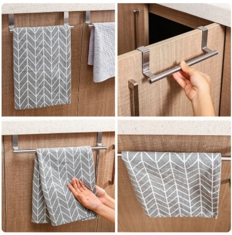 Over-Door Towel Holder Stainless Steel Drill-Free Installation
