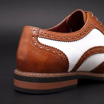 Oxford Shoes Two-Tone Brogue Wingtip Design