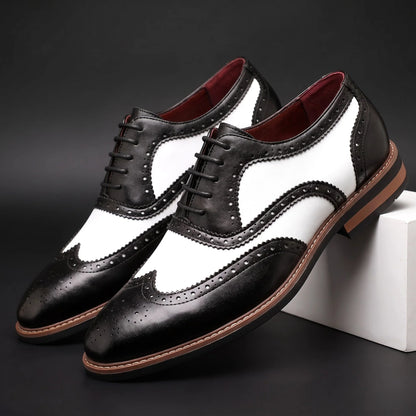 Oxford Shoes Two-Tone Brogue Wingtip Design