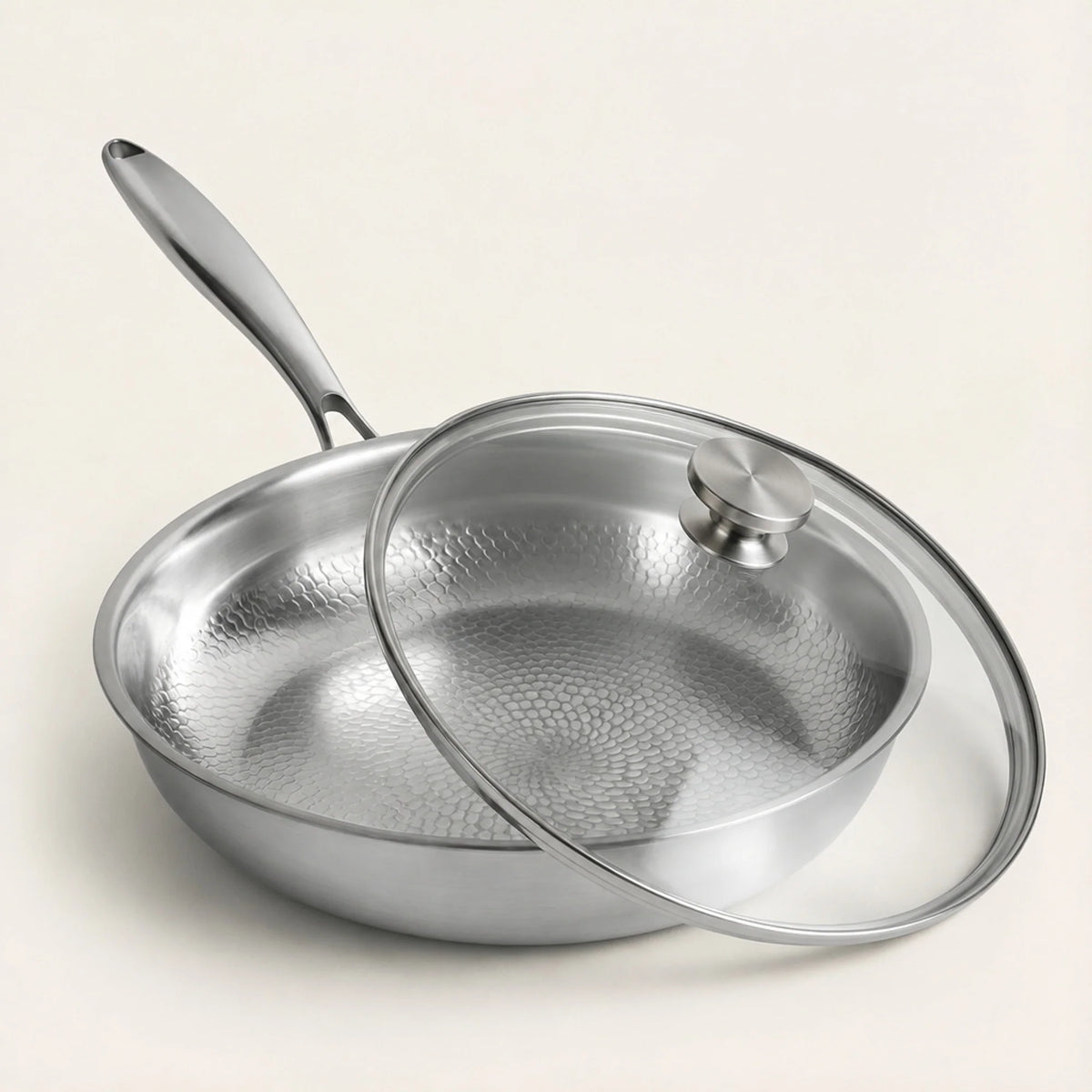 Pan Lid Tempered Glass Stainless Steel Rim