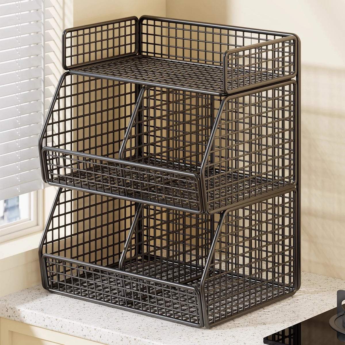 Pantry Organizer Metal Wire Space-Saving Multi-Tier