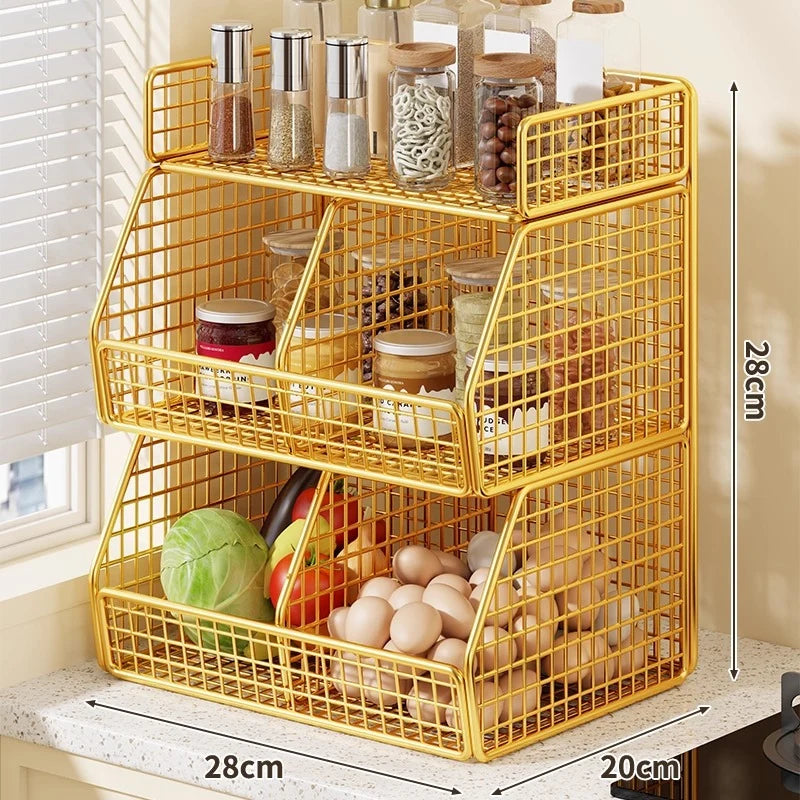 Pantry Organizer Metal Wire Space-Saving Multi-Tier