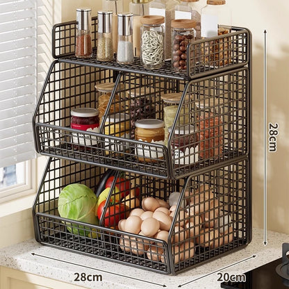 Pantry Organizer Metal Wire Space-Saving Multi-Tier