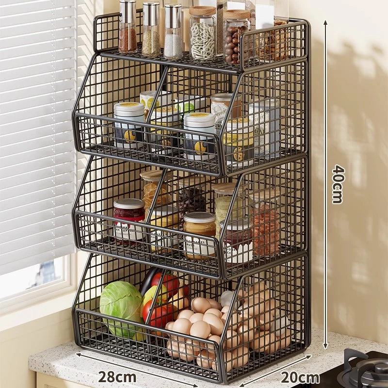 Pantry Organizer Metal Wire Space-Saving Multi-Tier