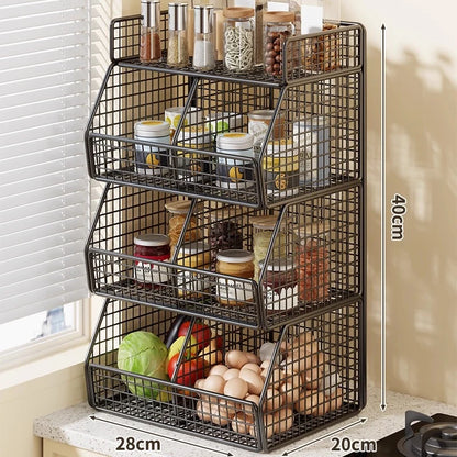 Pantry Organizer Metal Wire Space-Saving Multi-Tier
