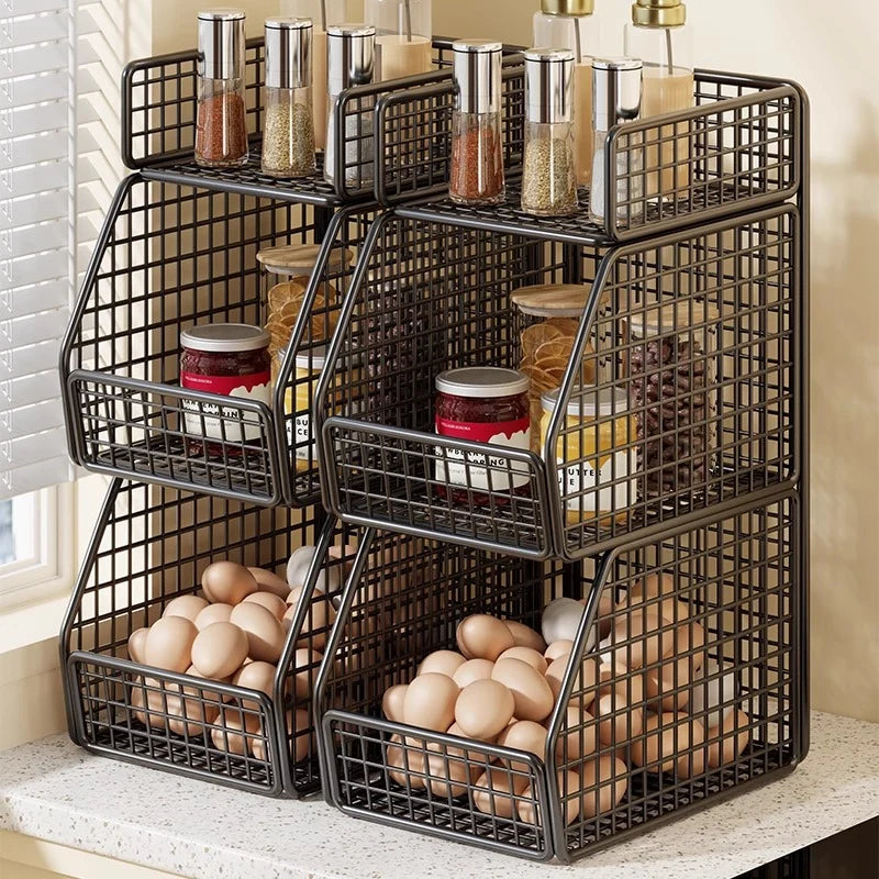 Pantry Organizer Metal Wire Space-Saving Multi-Tier