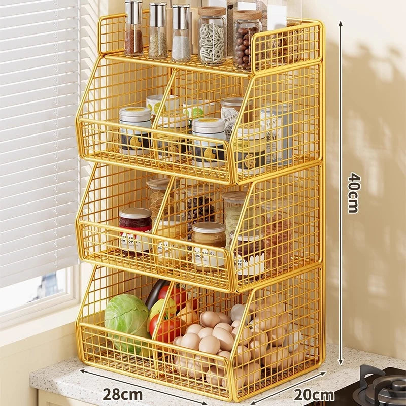 Pantry Organizer Metal Wire Space-Saving Multi-Tier