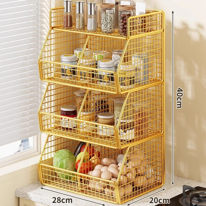 Pantry Organizer Metal Wire Space-Saving Multi-Tier
