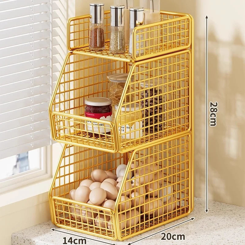 Pantry Organizer Metal Wire Space-Saving Multi-Tier
