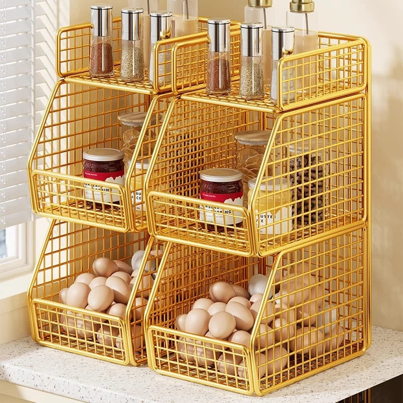 Pantry Organizer Metal Wire Space-Saving Multi-Tier