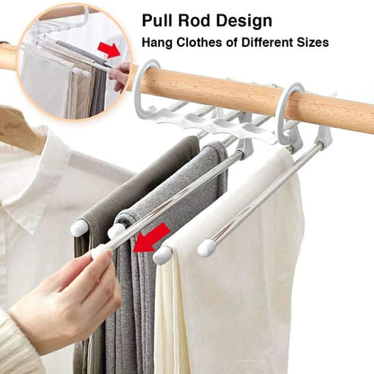 Pants Rack Foldable Stainless Steel Holds 5