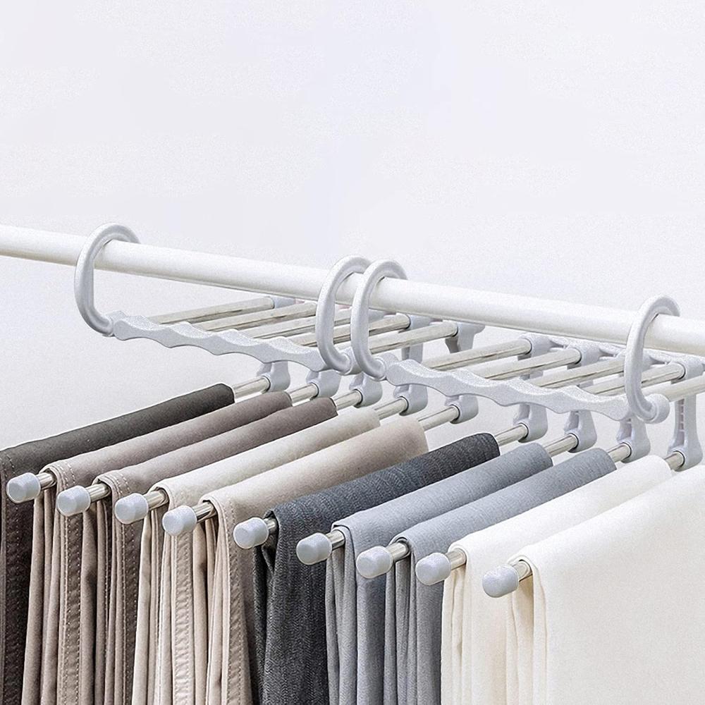 Pants Rack Foldable Stainless Steel Holds 5
