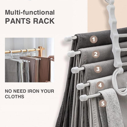 Pants Rack Foldable Stainless Steel Holds 5