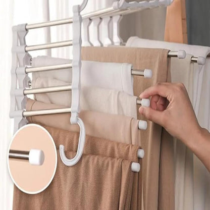 Pants Rack Foldable Stainless Steel Holds 5 Pants