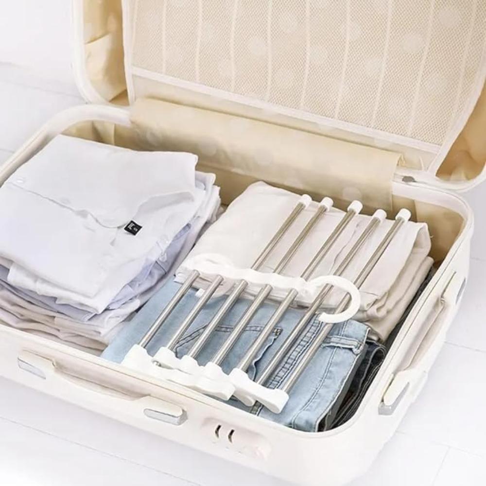 Pants Rack Foldable Stainless Steel Holds 5 Pants