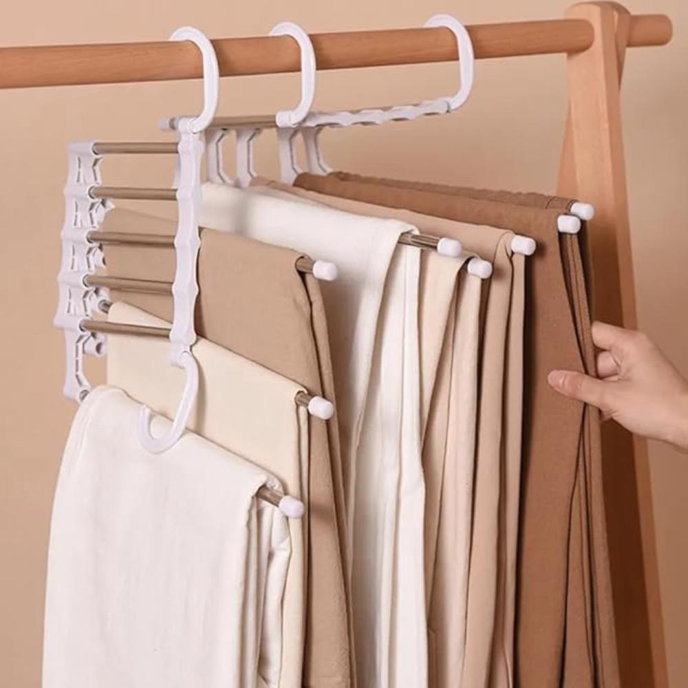 Pants Rack Foldable Stainless Steel Holds 5 Pants