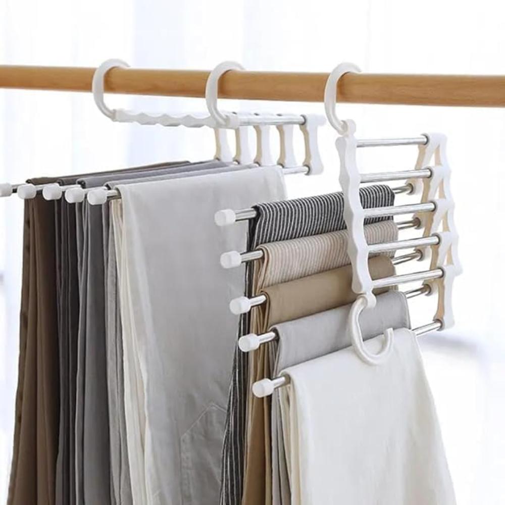 Pants Rack Foldable Stainless Steel Holds 5 Pants