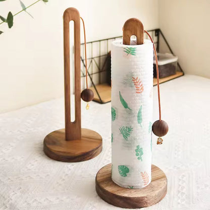Paper Towel Holder Acacia Wood Anti-Slip & Roll Stopper