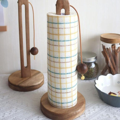 Paper Towel Holder Acacia Wood Anti-Slip & Roll Stopper