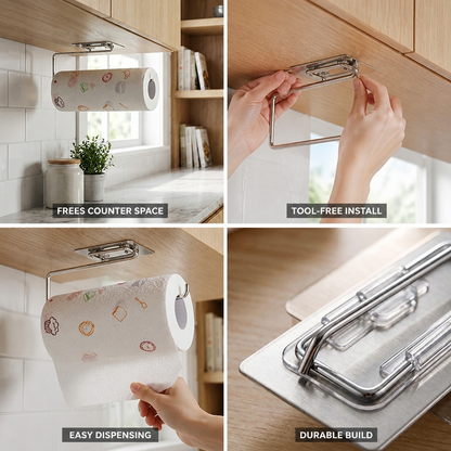 Paper Towel Holder Under-Cabinet Tool-Free Mount