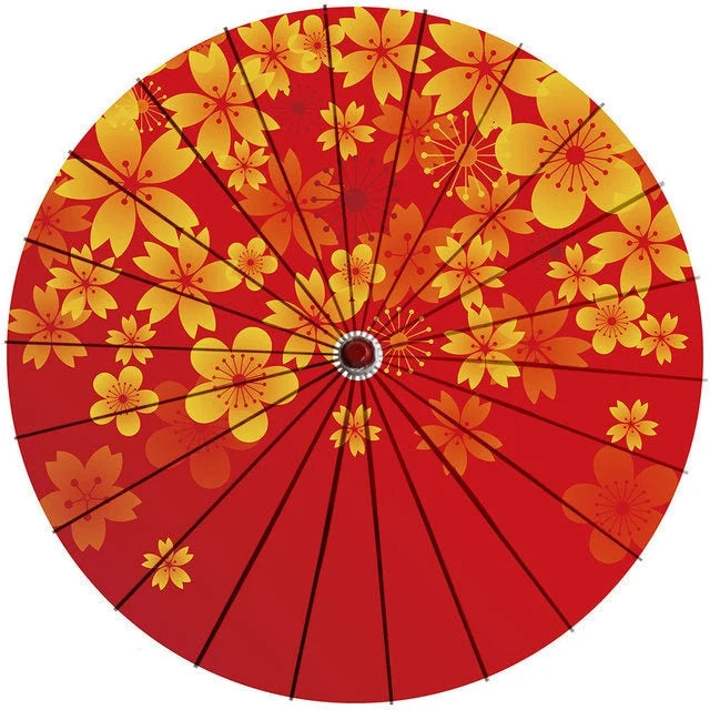 Parasol Cotton Paper & Bamboo 33.1-Inch Canopy