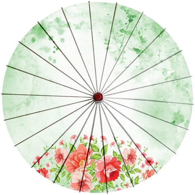 Parasol Cotton Paper & Bamboo 33.1-Inch Canopy