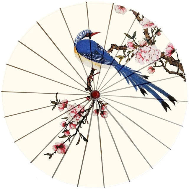 Parasol Cotton Paper & Bamboo 33.1-Inch Canopy