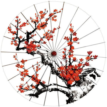 Parasol Cotton Paper & Bamboo 33.1-Inch Canopy