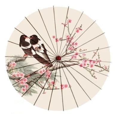Parasol Cotton Paper & Bamboo 33.1-Inch Canopy