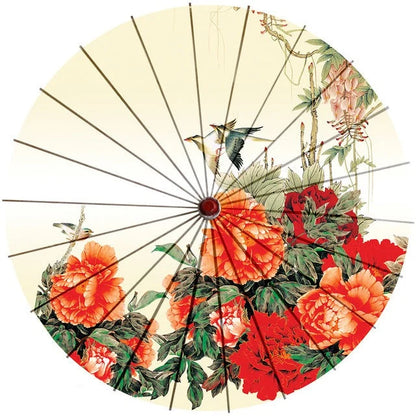 Parasol Cotton Paper & Bamboo 33.1-Inch Canopy