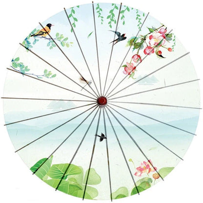 Parasol Cotton Paper & Bamboo 33.1-Inch Canopy