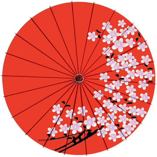 Parasol Cotton Paper & Bamboo 33.1-Inch Canopy