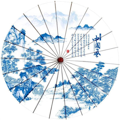 Parasol Cotton Paper & Bamboo 33.1-Inch Canopy