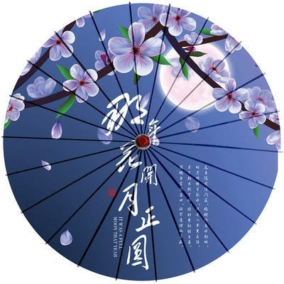 Parasol Cotton Paper & Bamboo 33.1-Inch Canopy
