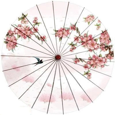 Parasol Cotton Paper & Bamboo 33.1-Inch Canopy