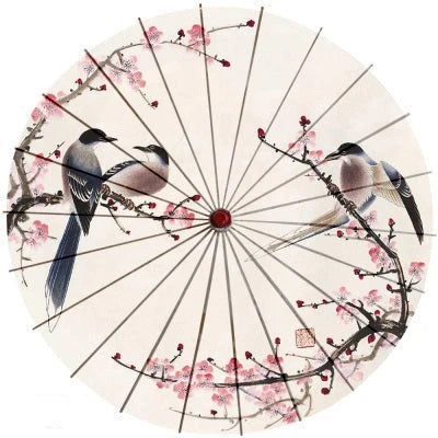 Parasol Cotton Paper & Bamboo 33.1-Inch Canopy