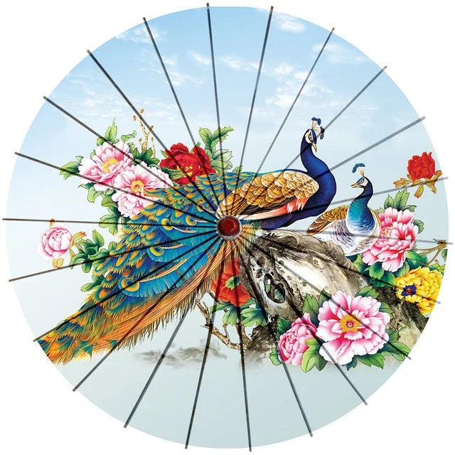 Parasol Cotton Paper & Bamboo 33.1-Inch Canopy