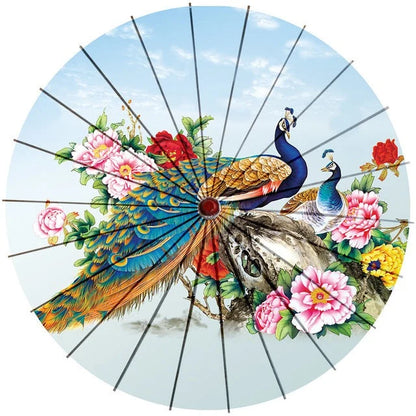 Parasol Cotton Paper & Bamboo 33.1-Inch Canopy