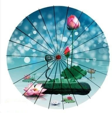 Parasol Cotton Paper & Bamboo 33.1-Inch Canopy