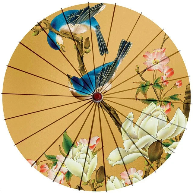 Parasol Cotton Paper & Bamboo 33.1-Inch Canopy