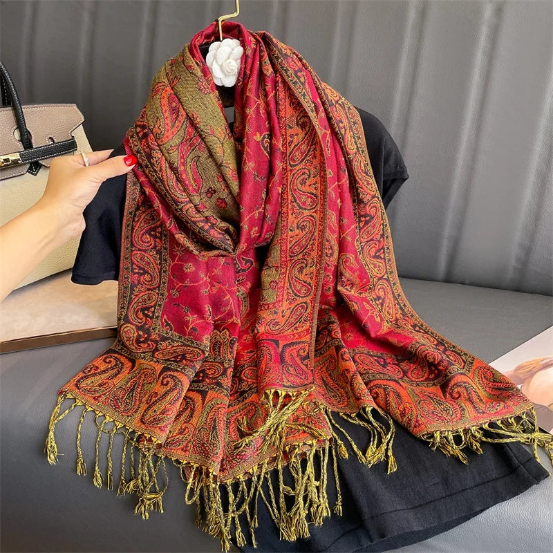 Pashmina Scarf Cotton-Polyester Blend Cashmere-Like Feel All-Season Wrap